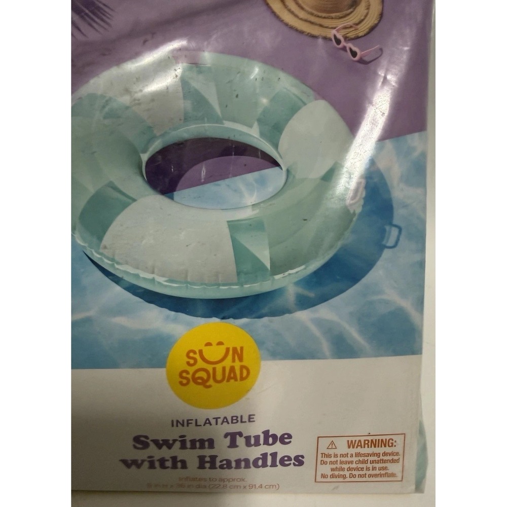Sun Squad Inflatable Swim Tube With Handles , Pool Float